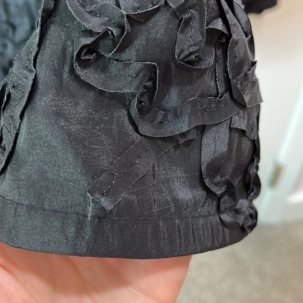 Adrianna Papell Fit and Flare Swirl Rosette Mini Dress - Size 4P
